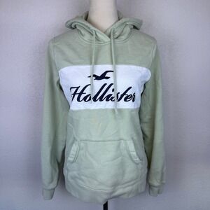 Hollister California Womens Hoodie Pullover Sage Green Size Med Logo Graphic